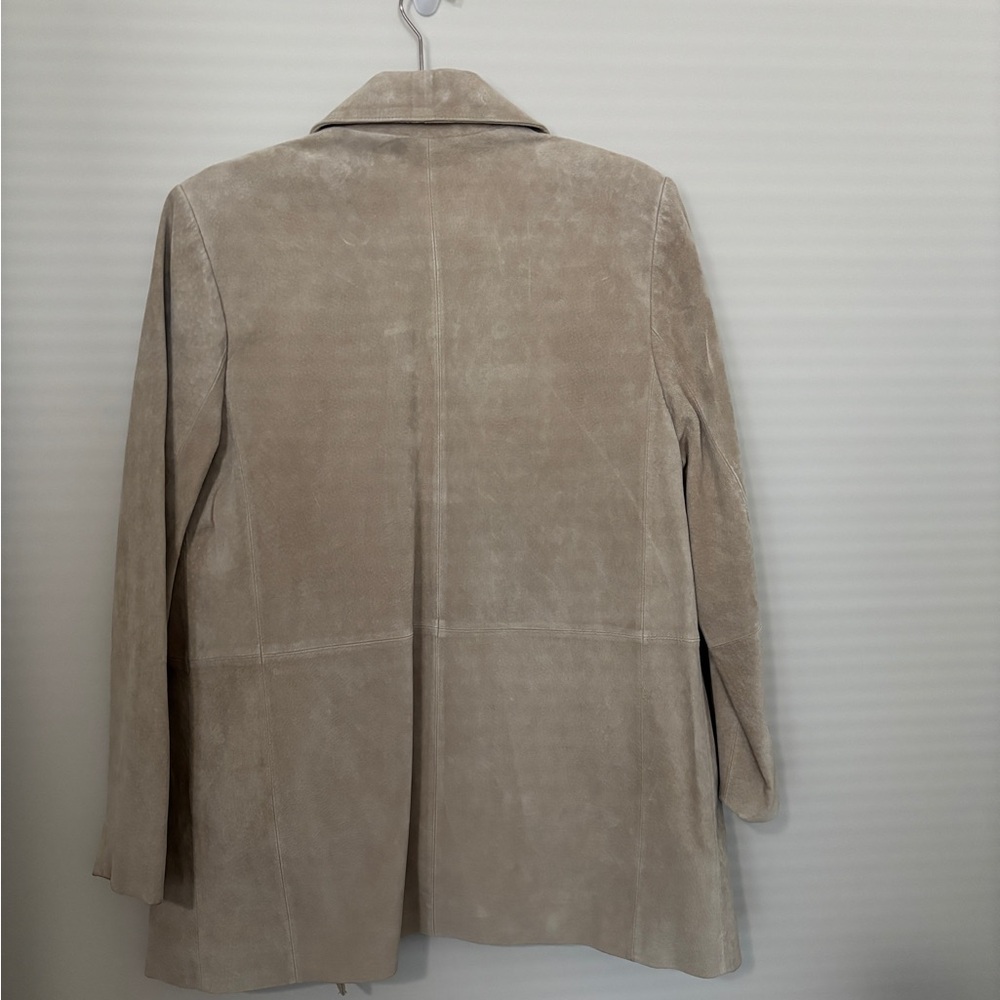 Bernardo Light Beige Suede Trench Coat - Picture 3 of 5